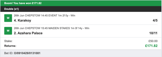 Secure Betting Winners - Winner - 26/06/2023