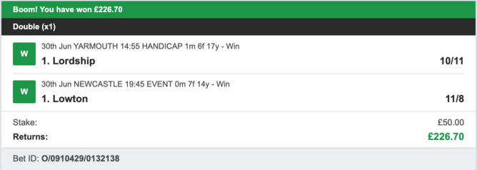 Secure Betting Winners - Winner - 30/06/2023