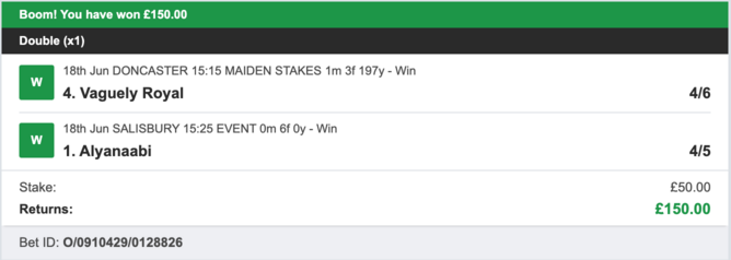 Secure Betting Winners - Winner - 18/06/2023