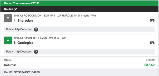 Secure Betting Winners - Winner - 10/07/2023
