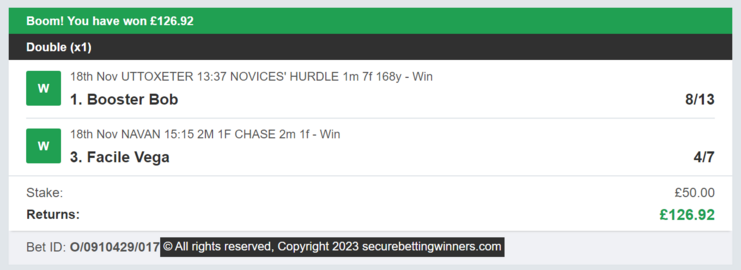 Secure Betting Winners - Winner - 10/07/2023