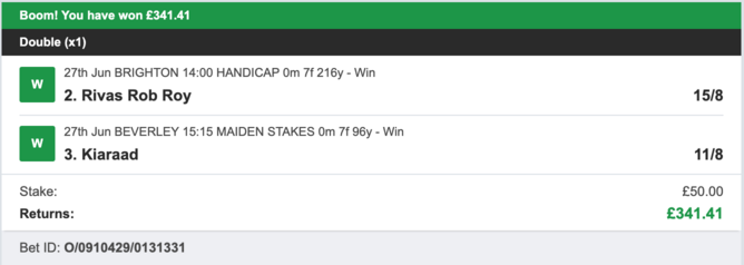 Secure Betting Winners - Winner - 27/06/2023