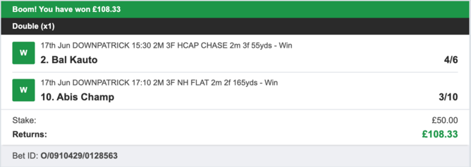 Secure Betting Winners - Winner - 17/06/2023